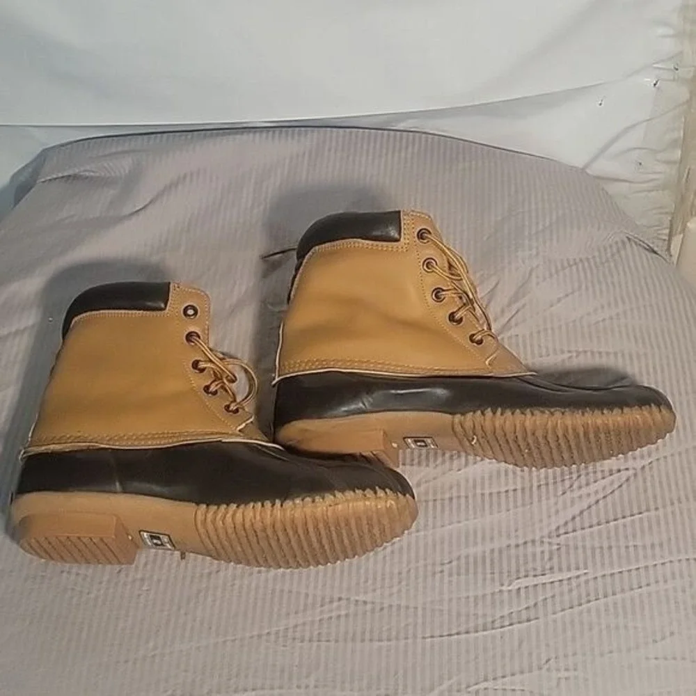 THINSULATE Duck Boots Insulated Ankle Tan Brown Waterproof Winter Snow‎ Rain 12
